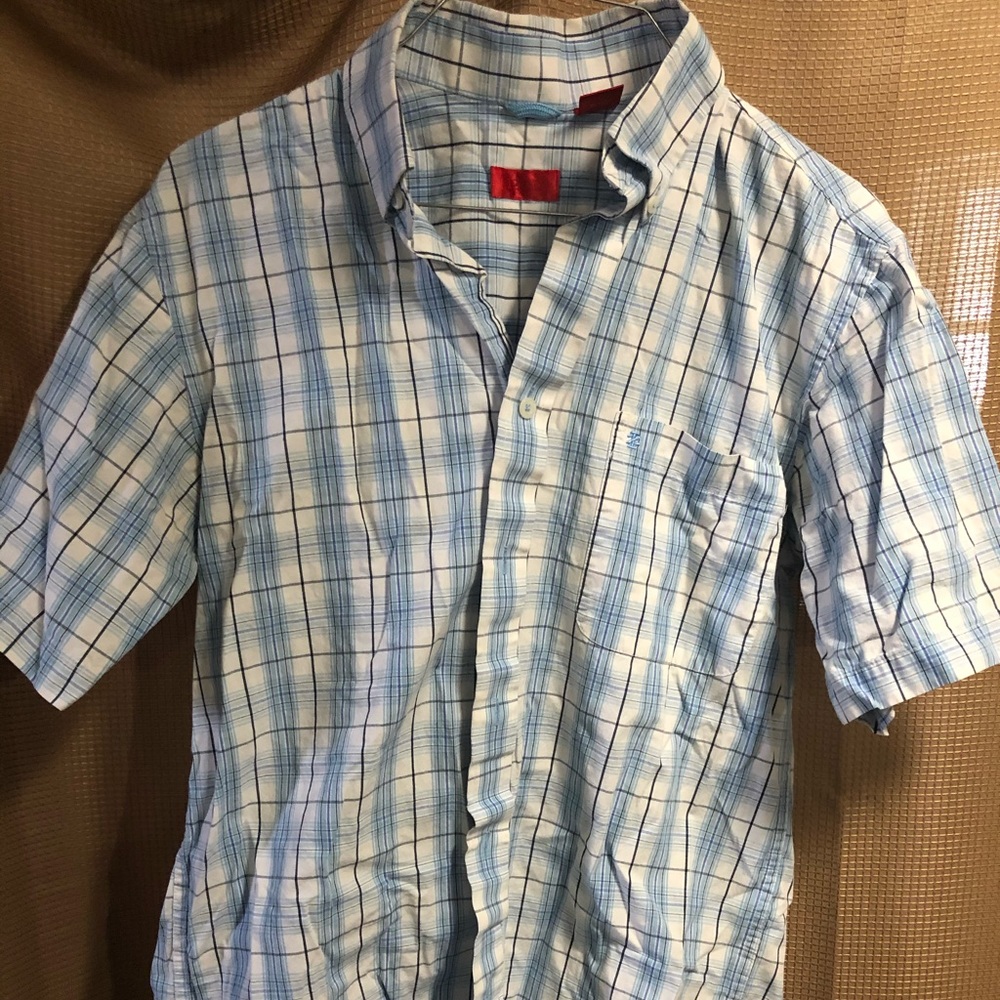 Blue plaid shirt